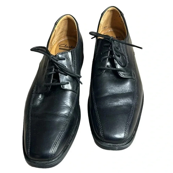 Clark’s Tilden Oxford Collection shoes,men size 8.Black leather soft cushion. - Picture 3 of 14